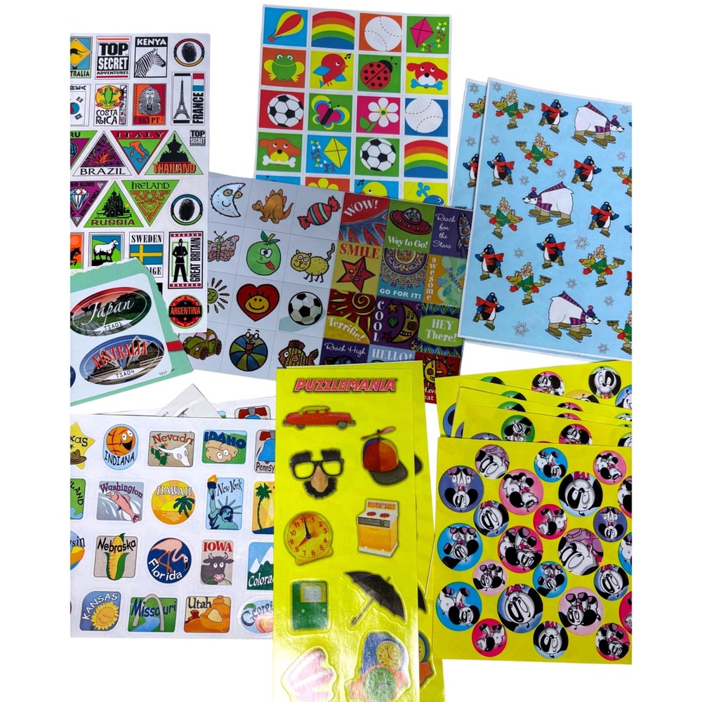 Highlights Sticker 16 Sheet Lot Vintage 90s 00s Travel Animals Retro